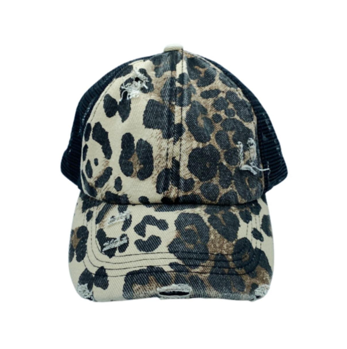 Women's Leopard Baseball Hat - Black