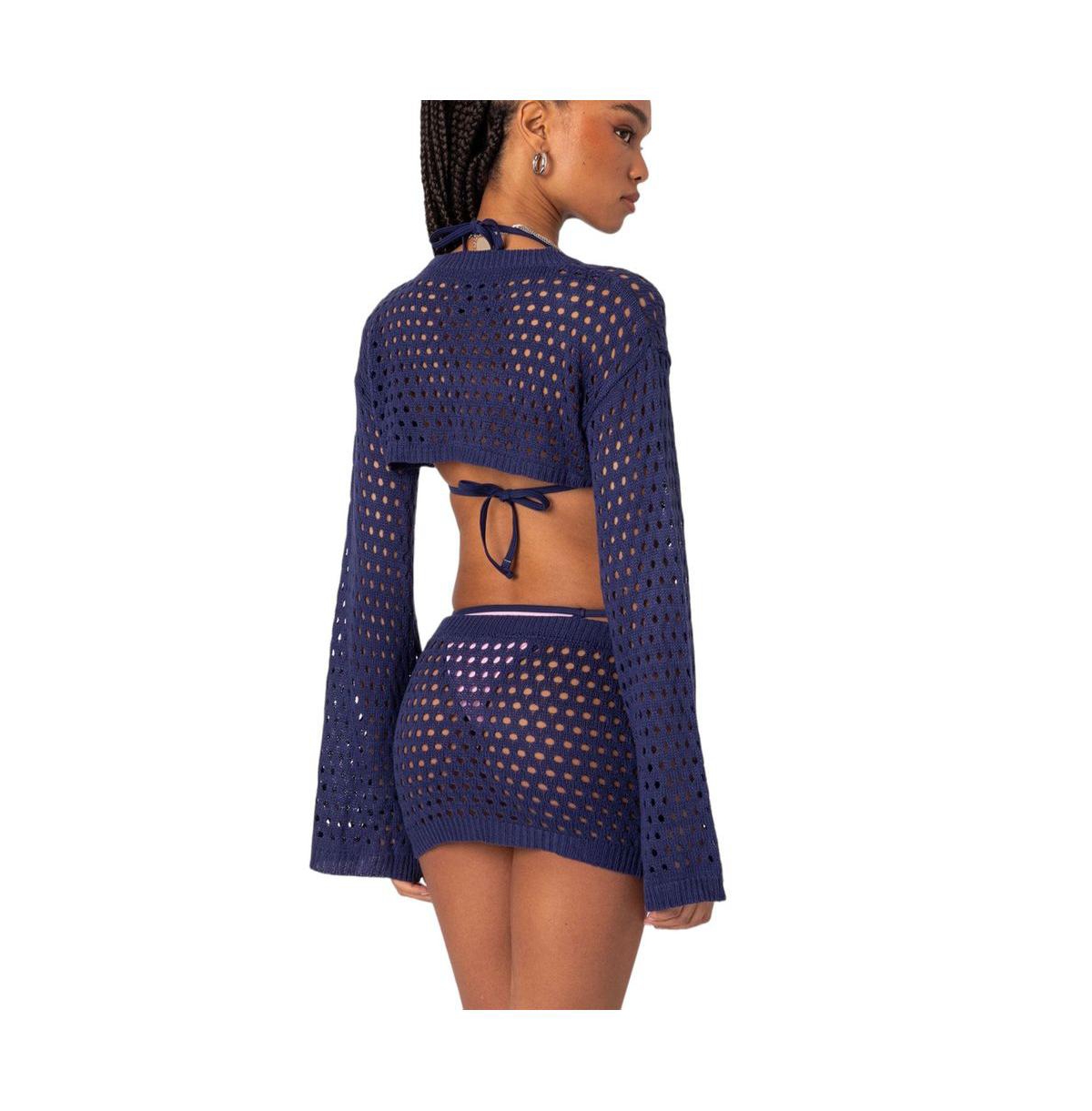 Edikted Women's Celena Crochet Shrug Top