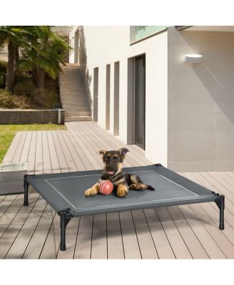 Portable Elevated Outdoor Pet Bed with Removable Canopy Shade