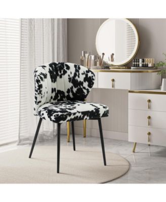 Dunten Contemporary Upholstery Accent Chair with Cowhide Pattern and Tufted Back