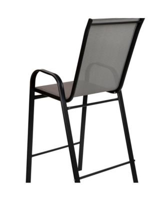 4 Pack Outdoor Barstools With Flex Comfort Material-Patio Stool