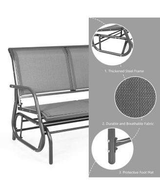 SUGIFT Swing Glider Chair 48 Inch Loveseat Rocker Lounge Backyard