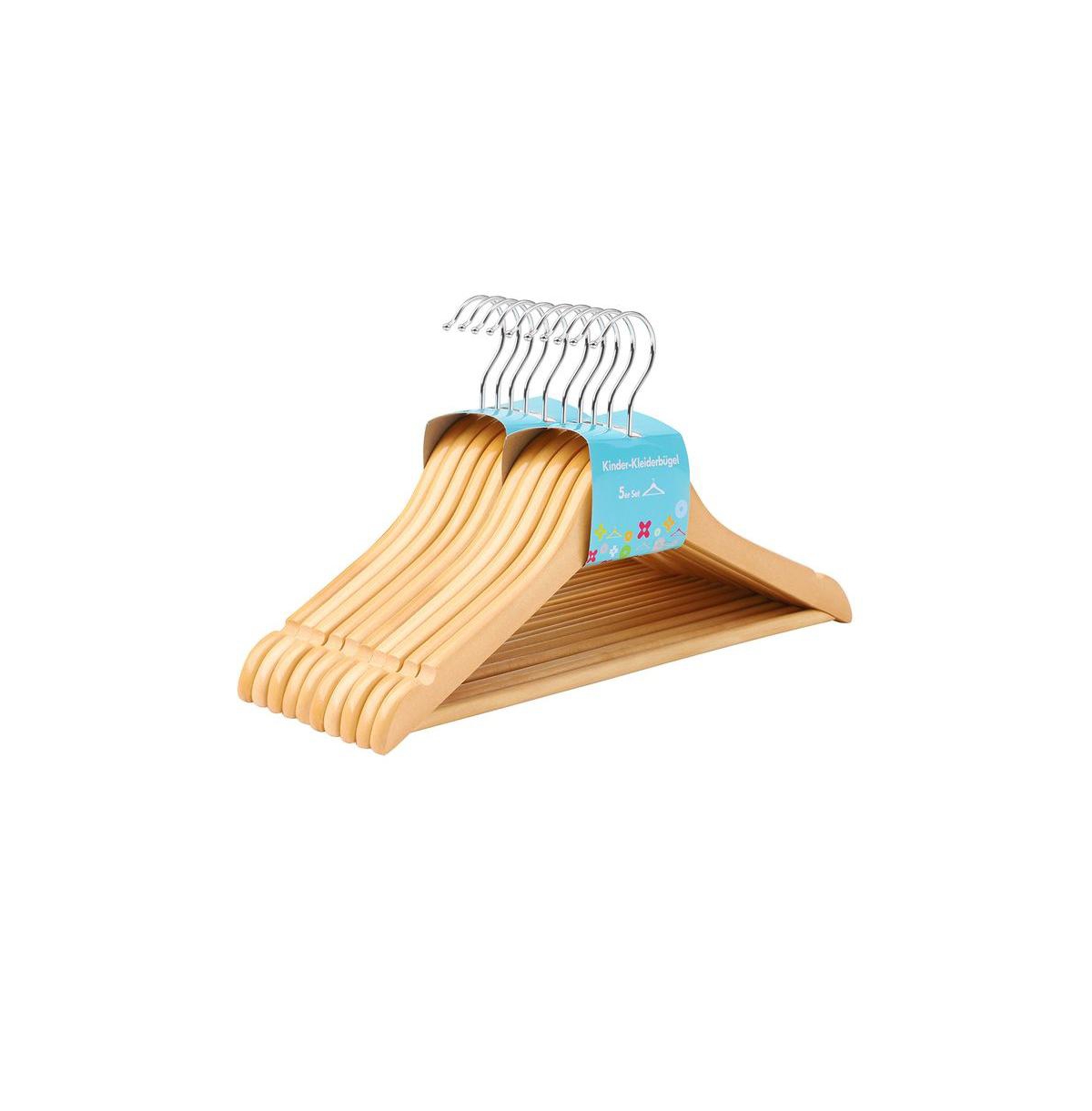 Slickblue Wooden Hangers 20 Pack, Solid Wood Baby Hangers, Children's Coat Hangers With Pants Bar