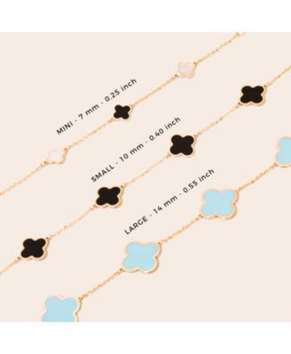 Mini Blue Mixed Clover Bracelet 14K Gold