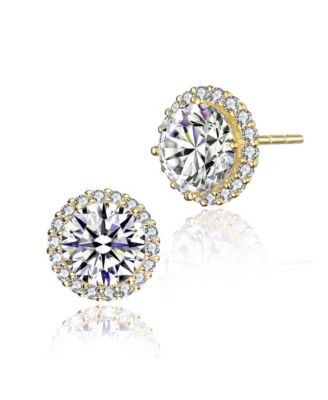 Sterling with Colored Cubic Zirconia Stud Earrings