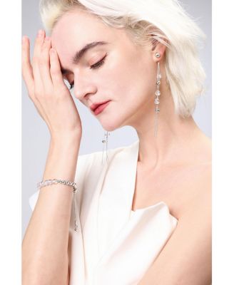 FrostLily Azeztulite Crystal and Bead Drop Earrings