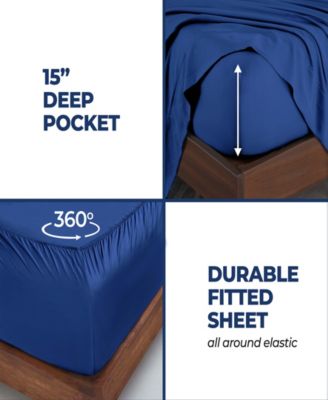  300-TC Cooling Modal Solid Deep Pocket 4-Piece Sheet Set, Queen
