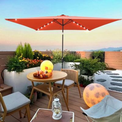 10ft Patio Solar LED Umbrella w/ Crank