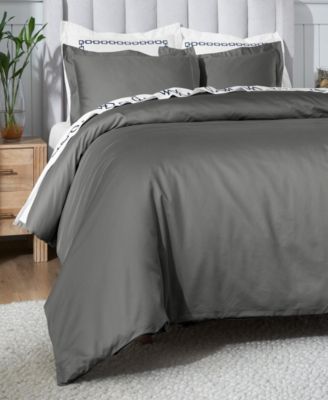 650-TC Egyptian Cotton Solid Luxury Duvet Cover Set, Twin