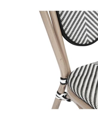 Mael Stacking Thonet Bistro Style Chair With Textilene Seat And Bamboo Finished Metal Frame For Indoor/Outdoor Use