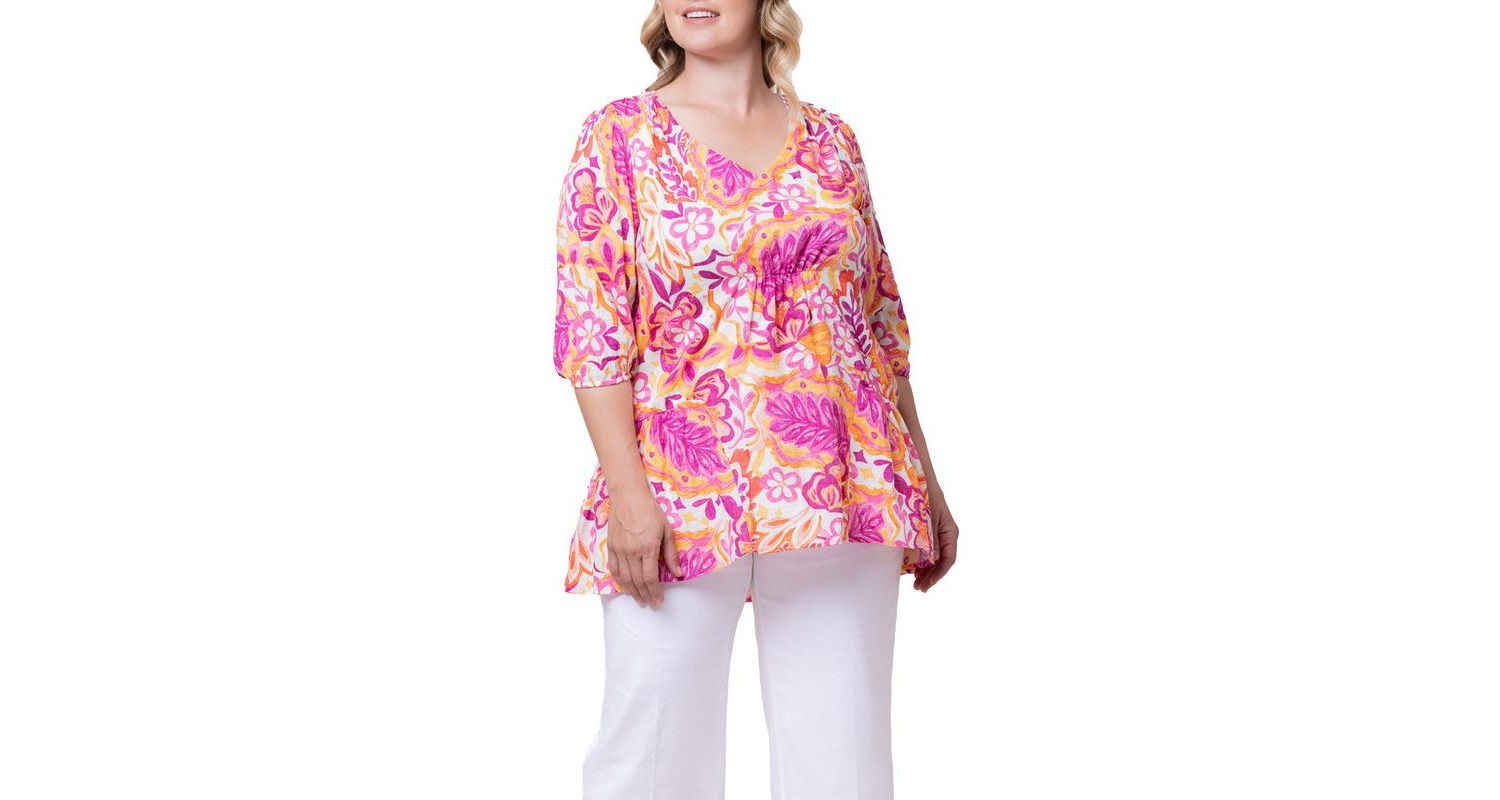 Women's Plus Size Oasis V-Neck Tunic Top