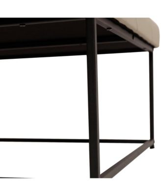 Almas 30-Inch Square Tufted Ottoman With Durable Metal Frame