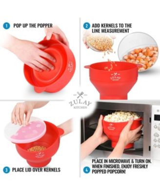 Microwave Popcorn Popper - BPA Free Silicone Popcorn Popper Microwave Popcorn Bowl
