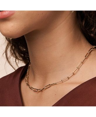 Sterling Silver 18k Gold Plated Amelia Chain Statement Necklace