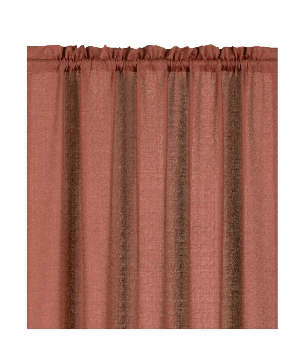 Living Textured Crepe Sheer Single Window Curtain Treatments And Valances - Terracotta