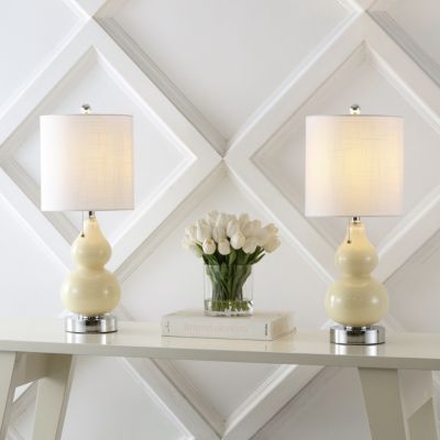 Cora Classic Retro Glass LED Table Lamp with USB Charging Port (Set of 2)