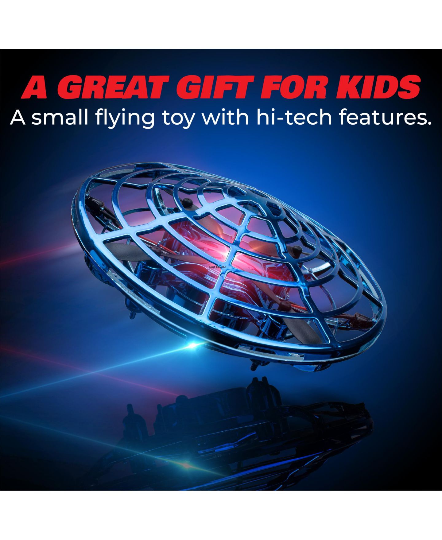 Детская игрушка Force1 Scoot Hand-Operated Obstacle Avoidance Drone, цвет: Синий — фото 3