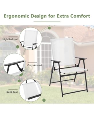 Set of 4 Patio Folding Chair Set with Rustproof Metal Frame