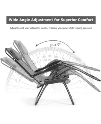 SUGIFT Folding Recliner Lounge Chair with Shade Canopy Cup Holder