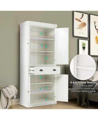 Traditional Freestanding Storage Cabinet with Adjustable Shelves and Drawer