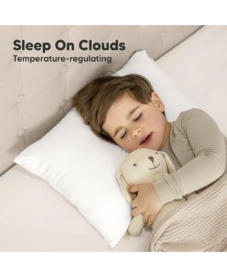 Cuddly Toddler Pillow with Pillowcase, 13X18 Kids Pillow for Sleeping, Small Travel Pillows, Nursery Pillow