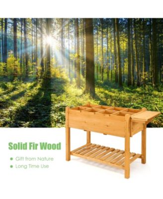 Elevated Planter Box Kit with 8 Grids and Folding Tabletop