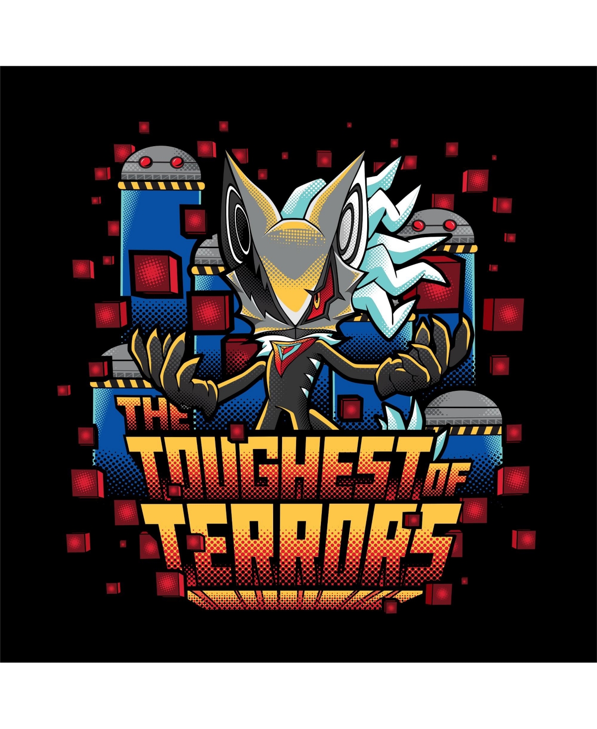 Sonic The Hedgehog Boys Bioworld Metal Sonic "Toughest of Terrors" Youth Black Crew Neck Sweatshirt