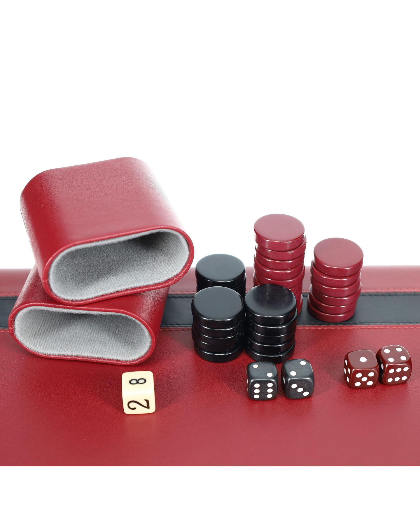 Детская настольная игра WE Games Leatherette 2-Player Backgammon Board Game, Ages 14+, цвет: Красный — фото 3
