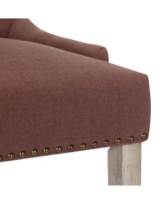 24" Linen Fabric Tufted Buttons Upholstered Wingback Counter Stool