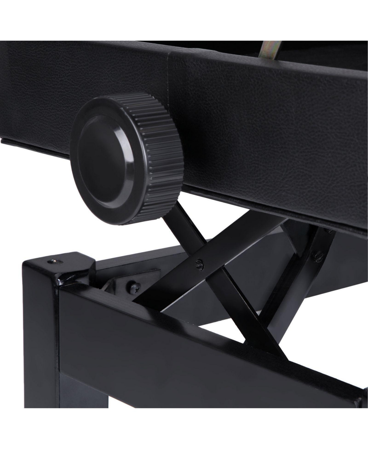 Slickblue Adjustable Wooden Piano Bench Stool with Sheet Music Storage- Black