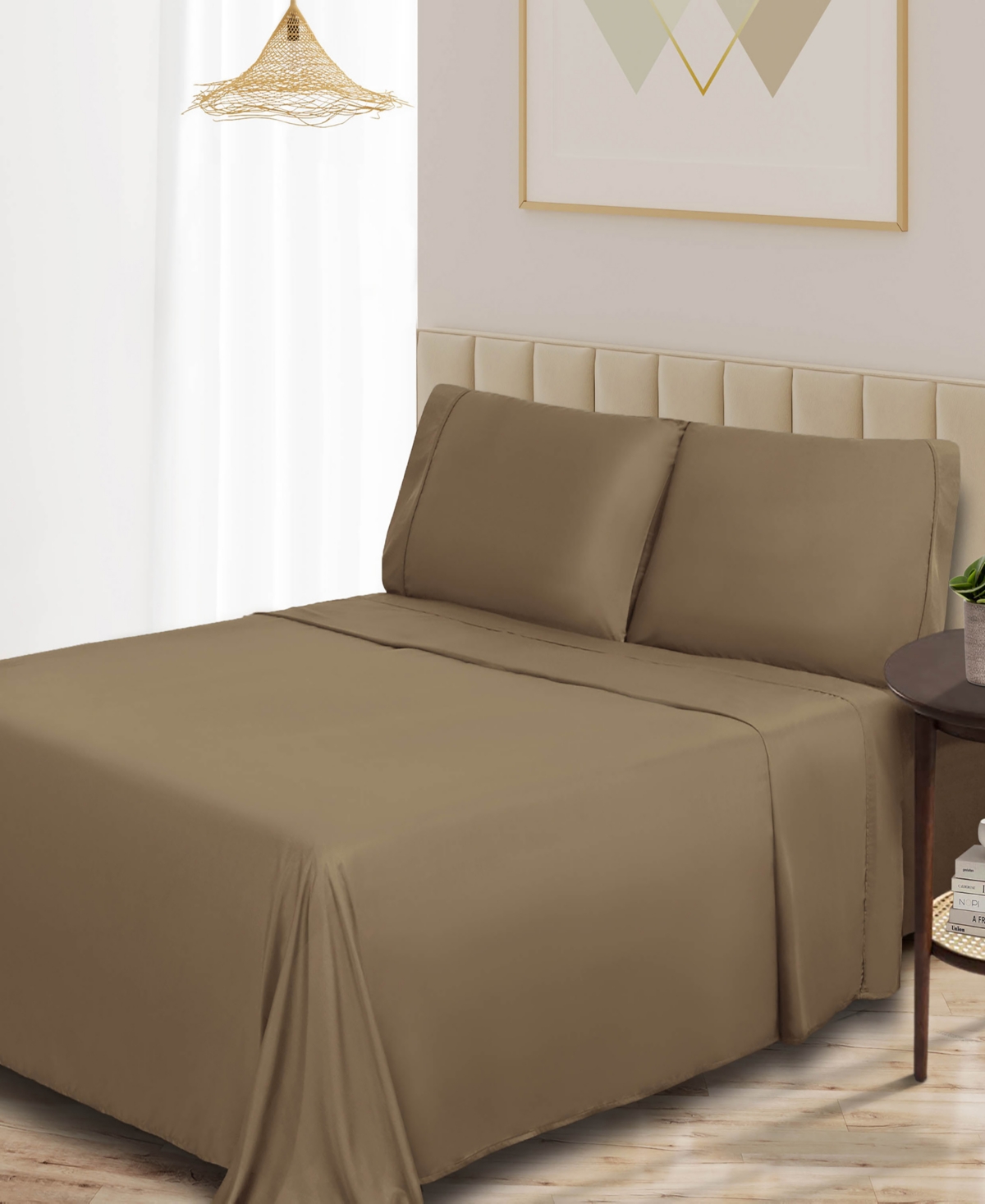 Superior Rayon From Bamboo 300 Thread Count Solid Deep Pocket Bed Sheet Set, Xl