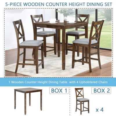 Walnut Square Counter Height Dining Table (4-Person)