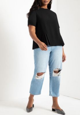 Women's Plus Size Pleated Hem Top