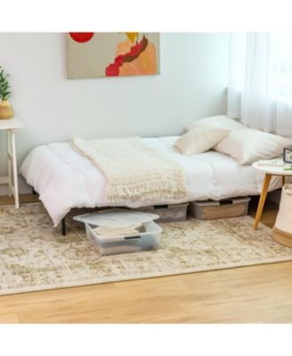 3 Pack 33qt Plastic Buckle Up Under Bed Storage Container with Lids and Durable Buckles Clear