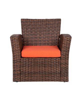 4 Piece Outdoor Wicker Rattan Conversation Sofa set with Coffee table