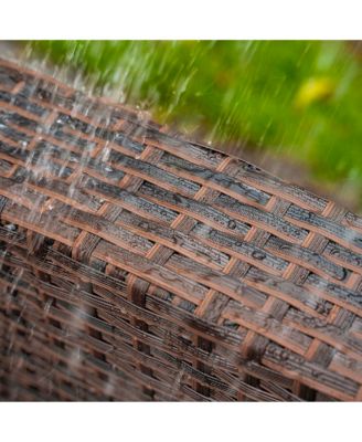 4 Piece Outdoor Wicker Rattan Conversation Sofa set with Coffee table