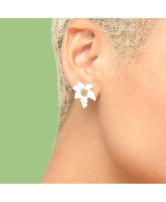 Women's Green Wild Flower Stud Earrings