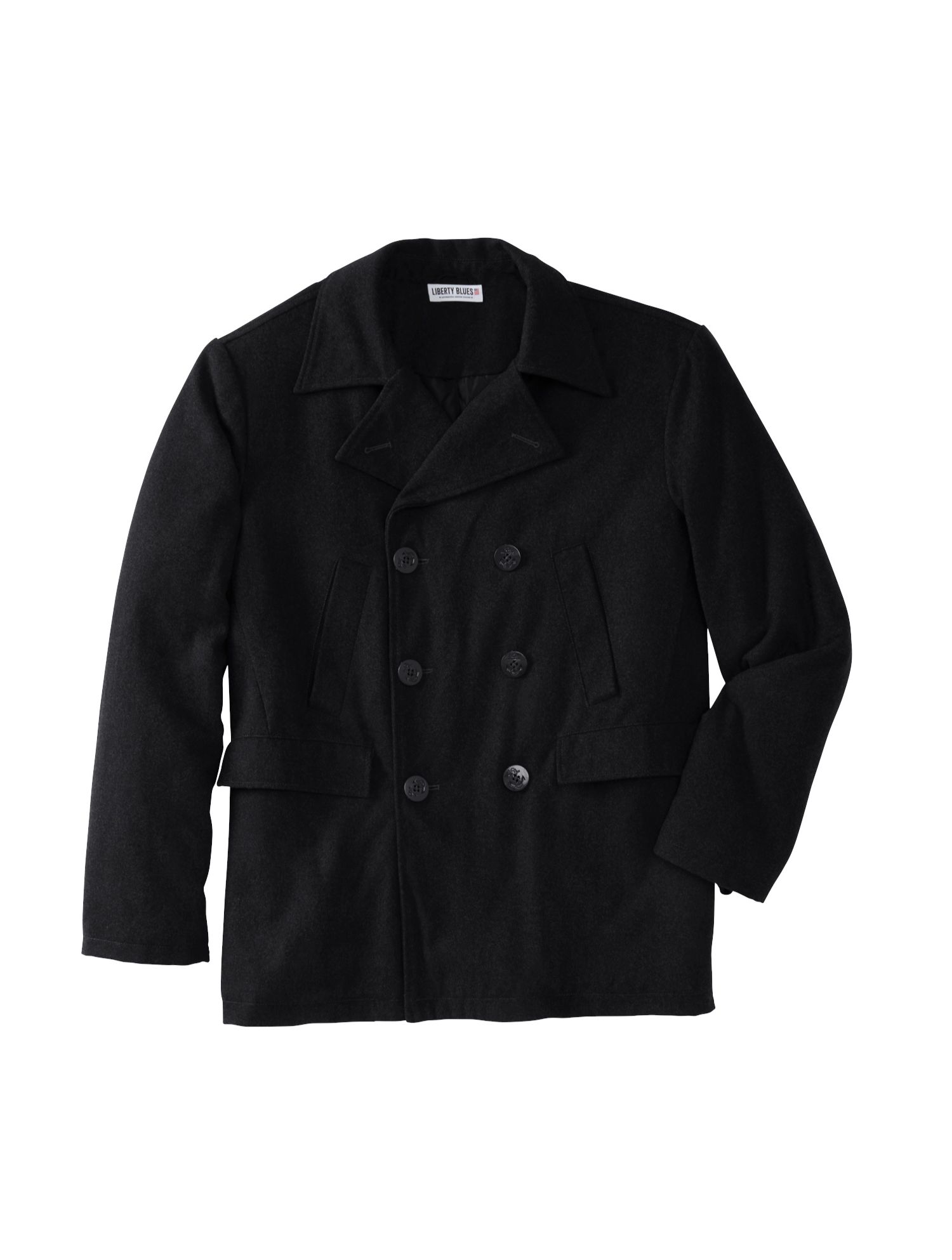 Men's by KingSize Double-Breasted Wool Peacoat