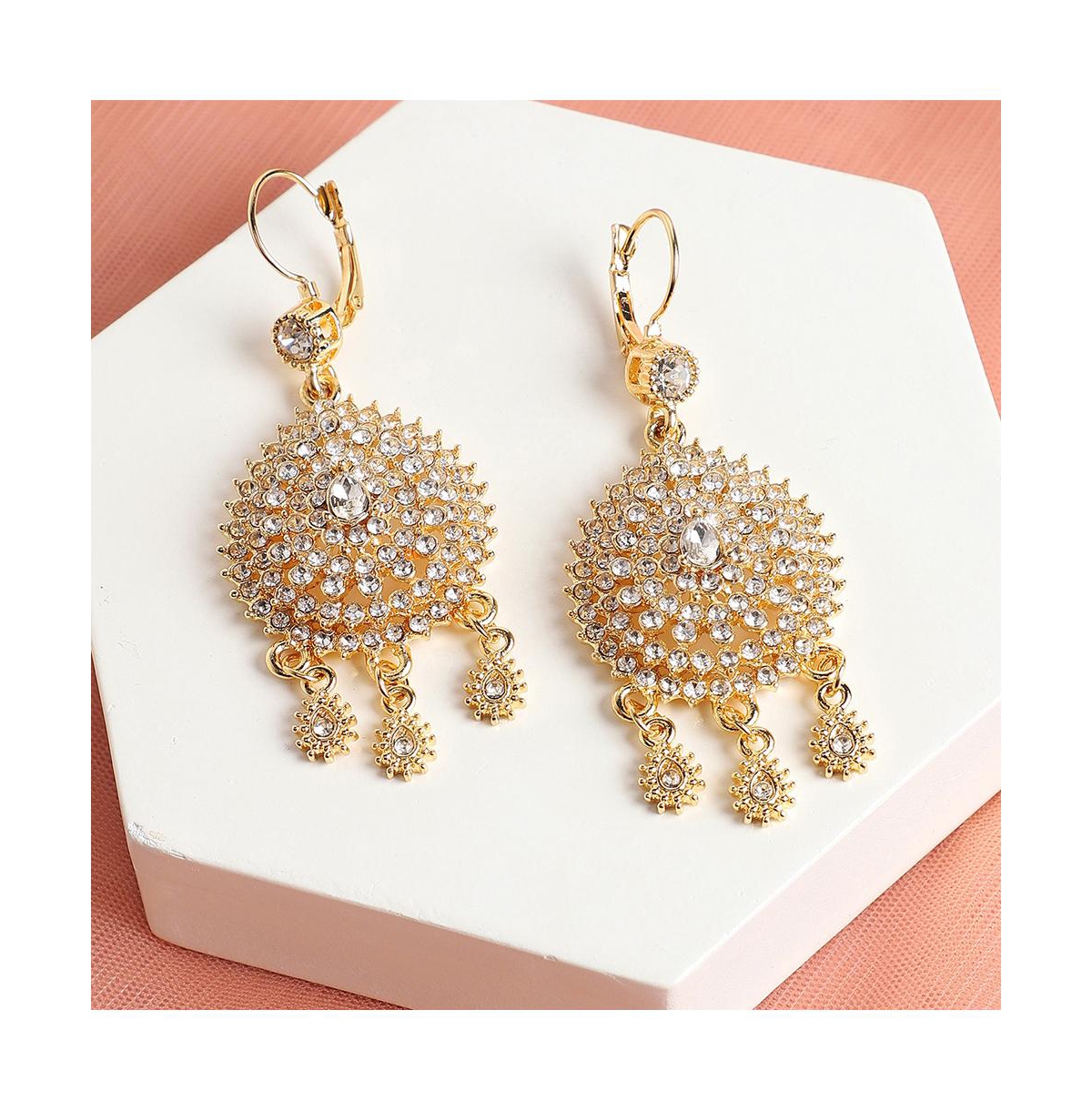 Sohi Women's Gold Regal Drop Earrings