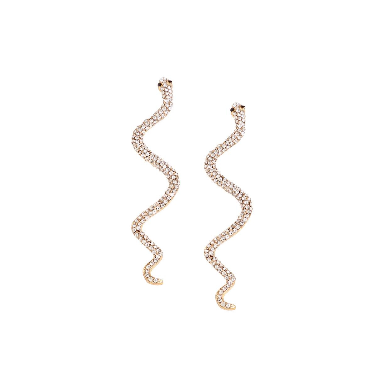 Sohi Women's Gold Snake Drop Earrings In Neutral