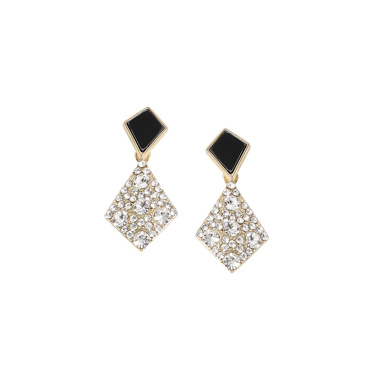 Sohi Women's Geometric Drop Earrings In Black