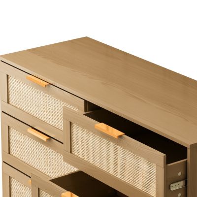 6 Drawers Rattan Dresser Rattan Drawer, Bedroom, Living Room