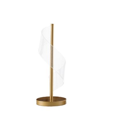 18.75" In Dinamo Modern" S" Wave Swirl Acrylic LED Brushed Gold Table Lamp