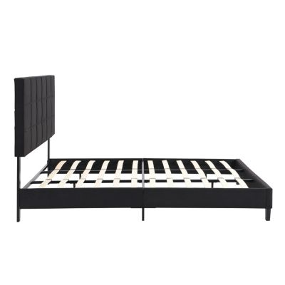 Streamdale King Size Upholstered Platform Bed Frame in Black