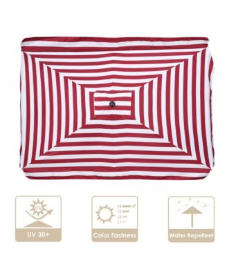 10x6.5 Ft Patio Umbrella Replacement Canopy Market Table Top Sunshade Cover