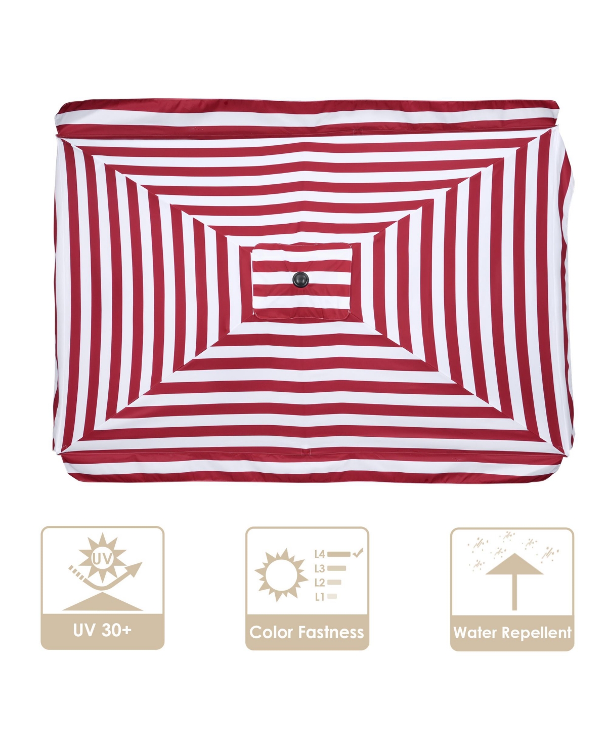 10x6.5 Ft Patio Umbrella Replacement Canopy Market Table Top Sunshade Cover