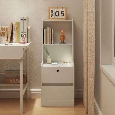 Locking Nightstand with Charging and Storage
