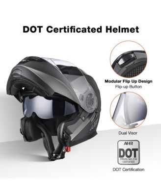 RUN-M3 Modular Flip Up Helmet Full Face Dual Visor DOT Motorcycle Bike S