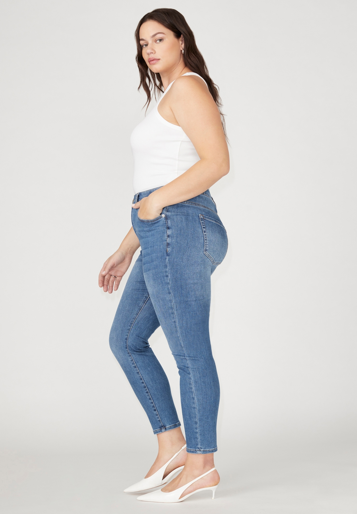 Eloquii Plus Size The Morgan Super Stretch Skinny Leg Jean