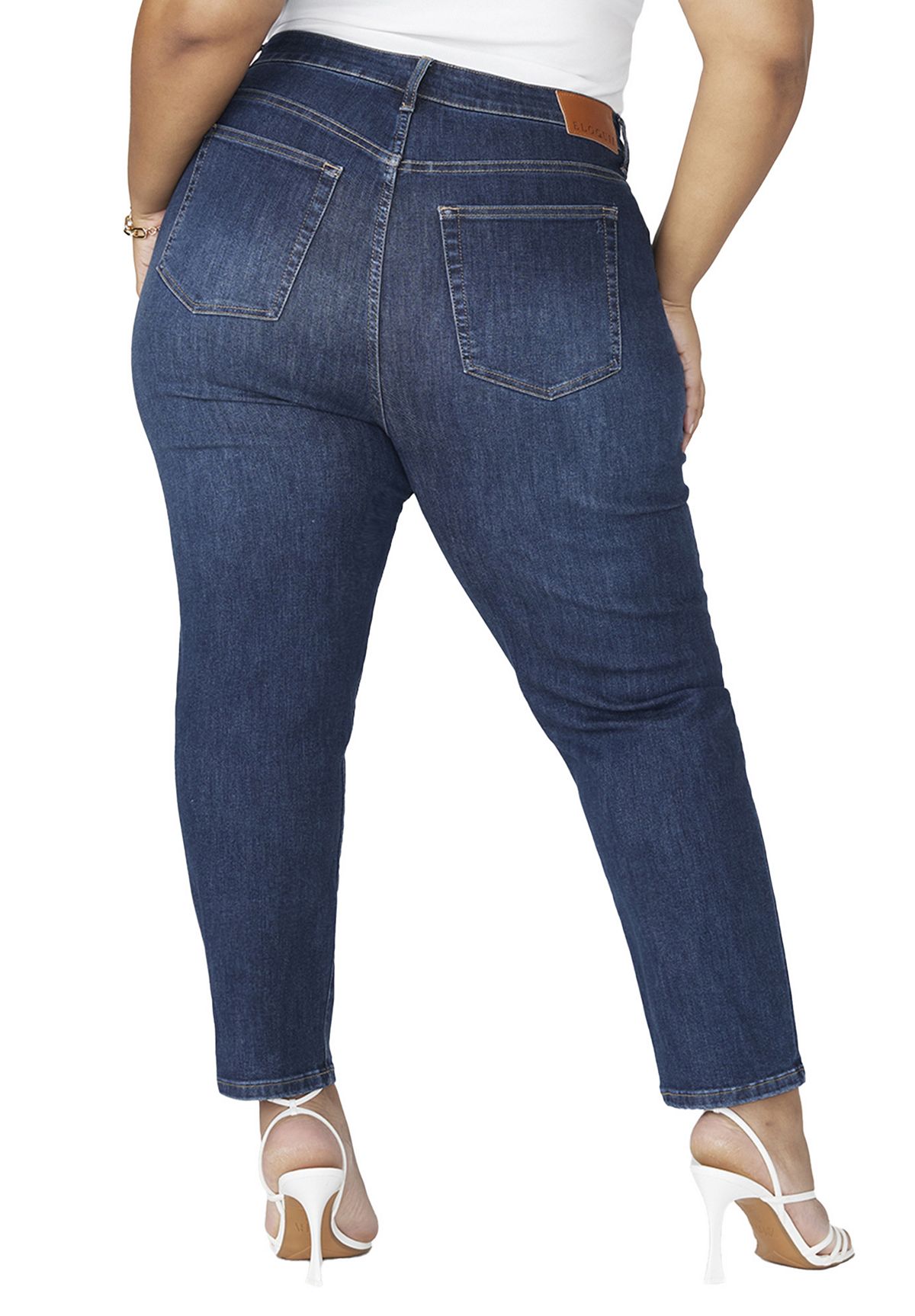 ELOQUII Women's The Leigh Super Stretch Slim Leg Jean view 3 — MAYCSS fashion products